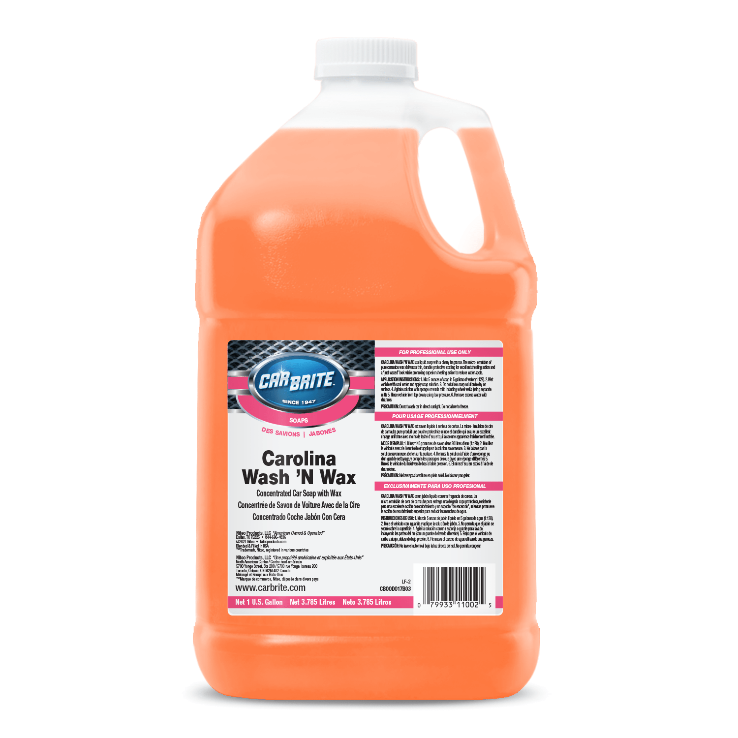 Carolina Wash 'N Wax - Liquid Soap With Pure Carnauba Wax Infinish Carolina Wash 'N Wax - Liquid Soap With Pure Carnauba Wax Infinish
