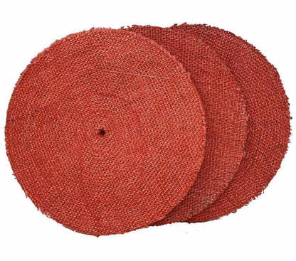 14" Red Treated Sewn Sisal Buffing Wheel - 3 PACK - Infinish