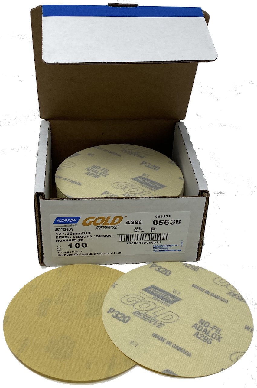 Norton Gold A/O 120 Grit 5" Discs - 100 Ct. - Infinish