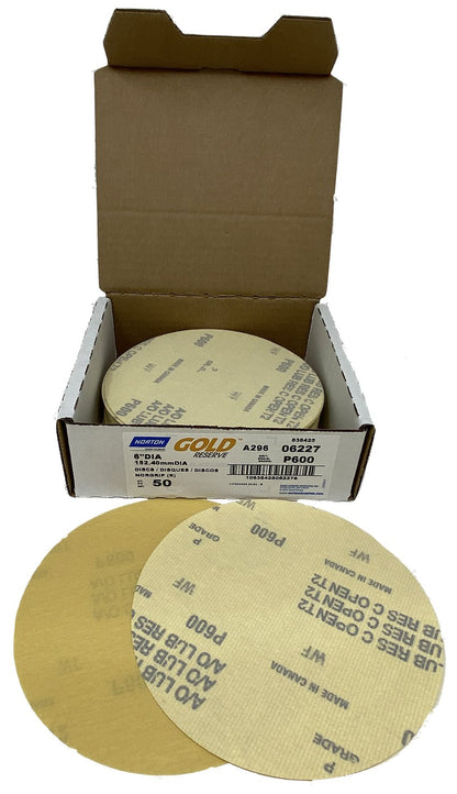 Norton Gold A/O 120 Grit 6" Discs - 50 Ct. - Infinish