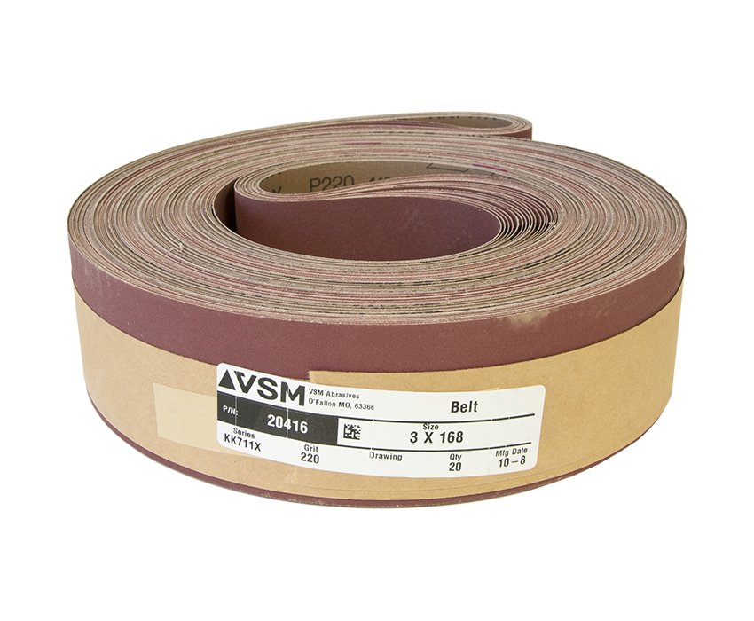 VSM Abrasive Sanding Belts 3" x 168" 220 Grit A/O - Infinish